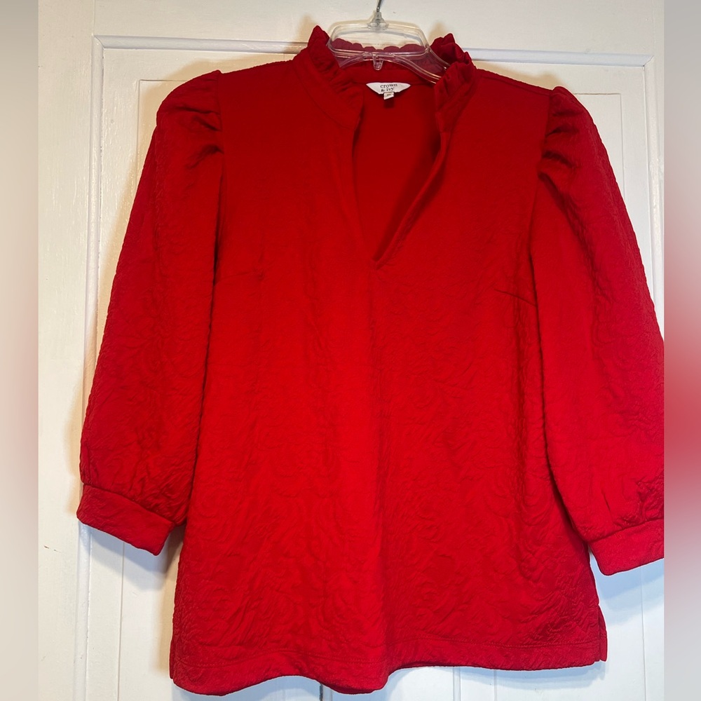 Crown & Ivy Vibrant Red Blouse